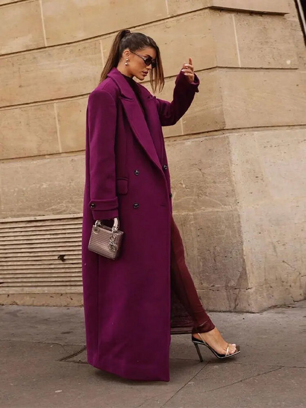 Madingas vilnonis ilgas paltas moteriškas laisvas laisvas laisvalaikis storas šiltas elegantiškas moteriškas paltas nuo vėjo 2023 m. žiemos moteriški gatvės drabužiai