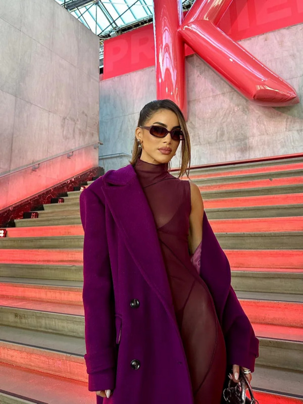 Madingas vilnonis ilgas paltas moteriškas laisvas laisvas laisvalaikis storas šiltas elegantiškas moteriškas paltas nuo vėjo 2023 m. žiemos moteriški gatvės drabužiai