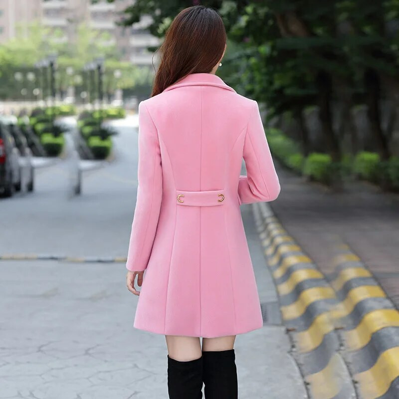 2022. aasta uus sügistalvine villane naistemantel, keskmise pikkusega vabaaja naiste villane jope õhukesed naisteriided naiste mantlid.