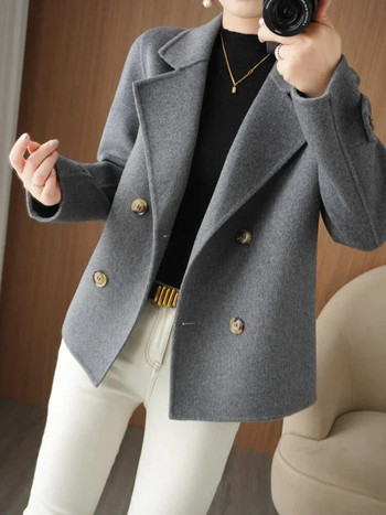 Κορεάτικα γυναικεία ρούχα 2023 Φθινόπωρο Χειμώνας Νέο Γυναικείο Παλτό Γυναικείο Παλτό Μόδας του δρόμου Ταμπεραμέντο Slim Fit Μπουφάν Tweed