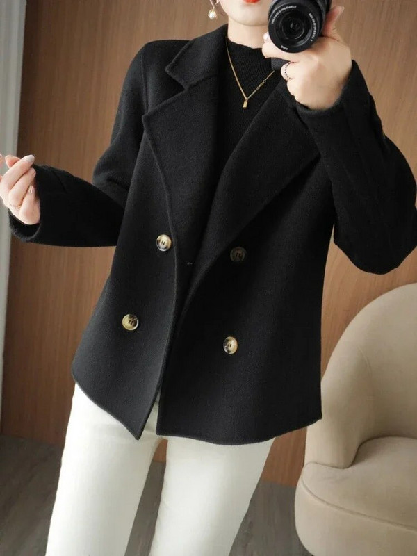 Korea naisteriided 2023. aasta sügis-talv, uus lahtikäiva kraega naiste mantel Tänavamoodne temperament, õhuke tviidjakk