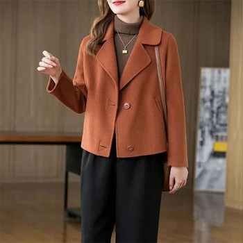 Σχέδιο μόδας Κοντό γυναικείο μάλλινο παλτό 2023 Άνοιξη Φθινόπωρο Νέο Κορεάτικο μάλλινο μπουφάν διπλής όψης Casual πανωφόρια τοπ Γυναικεία