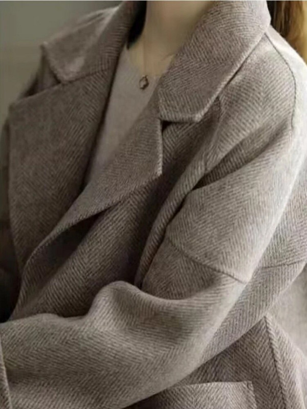 Naiste villasegu mantel, lahtikäiv krae Korea moodne temperament naisterõivad, sügis, uued 2023. aasta jakid naistele