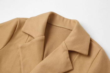 Ανοιξιάτικο μάλλινο παλτό Windbreaker μακρύ παλτό ρετρό μονόχρωμο μόδα Ζεστό παλτό Queen Slim με ζώνη Γυναικεία χειμερινά παλτό και μπουφάν