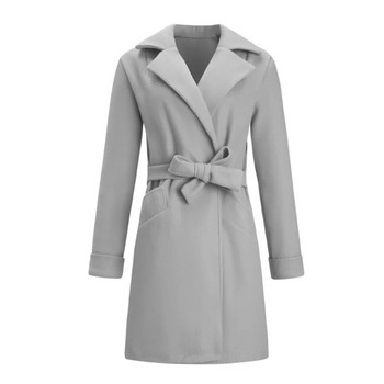 Ανοιξιάτικο μάλλινο παλτό Windbreaker μακρύ παλτό ρετρό μονόχρωμο μόδα Ζεστό παλτό Queen Slim με ζώνη Γυναικεία χειμερινά παλτό και μπουφάν