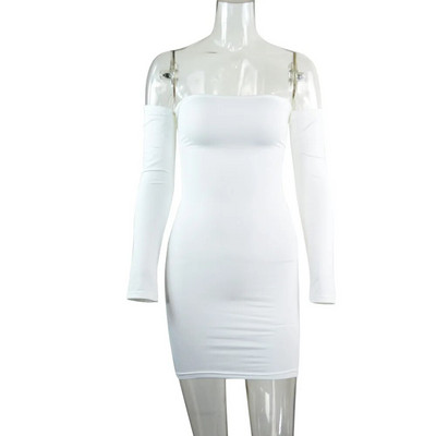 Velike ženske ženske haljine za noćni klub s dugim rukavima i bez naramenica