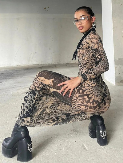 Hawthaw ženske, jesensko-zimske, mrežaste, prozirne ulične duge haljine s dugim rukavima za 2023., obuzimajuće, veleprodajne artikle za posao