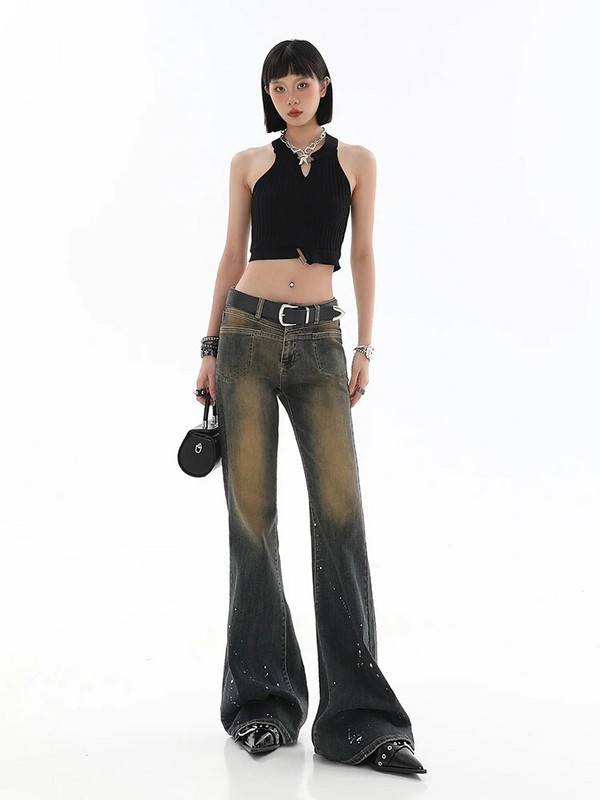 Ženske široke široke traperice visokog struka Ženske traper hlače Harajuku 90-ih Vintage plave jeans ravne hlače Y2k Streetwear Odjeća