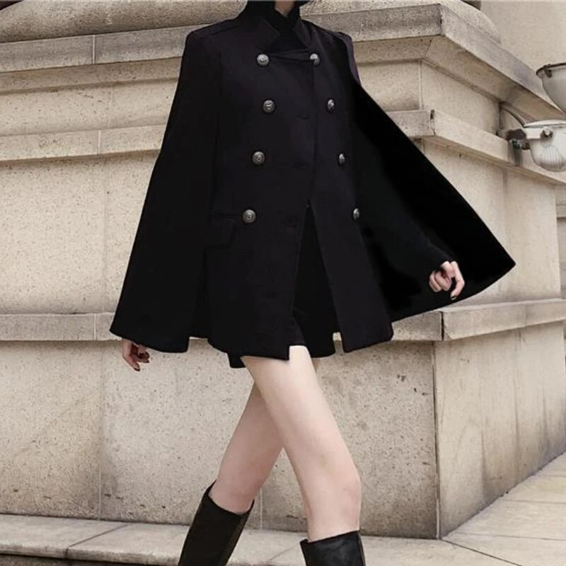 Mješavine s šišmiš rukavima Ženska jesen Osnovna ulična odjeća Temperament Ženske kapute Jednostavne Sve za slobodno vrijeme Chic Trendy