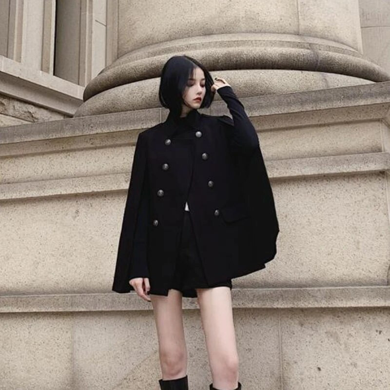 Mješavine s šišmiš rukavima Ženska jesen Osnovna ulična odjeća Temperament Ženske kapute Jednostavne Sve za slobodno vrijeme Chic Trendy