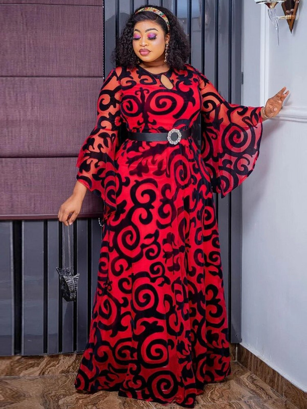 Pikkade varrukatega šifoonist kleidid naistele African Dashiki Print Robe Dubai Abayas Pulmapeo sünnipäevakleit 2023 Sügisriided