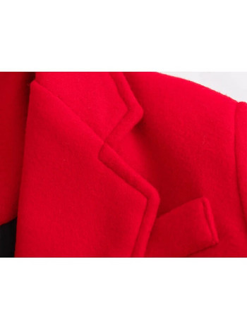 TRAF Модни дамски едноцветни якета 2023 г. Винтидж офис дамски едноредни якета Дамски ежедневни връхни дрехи с назъбени джобове