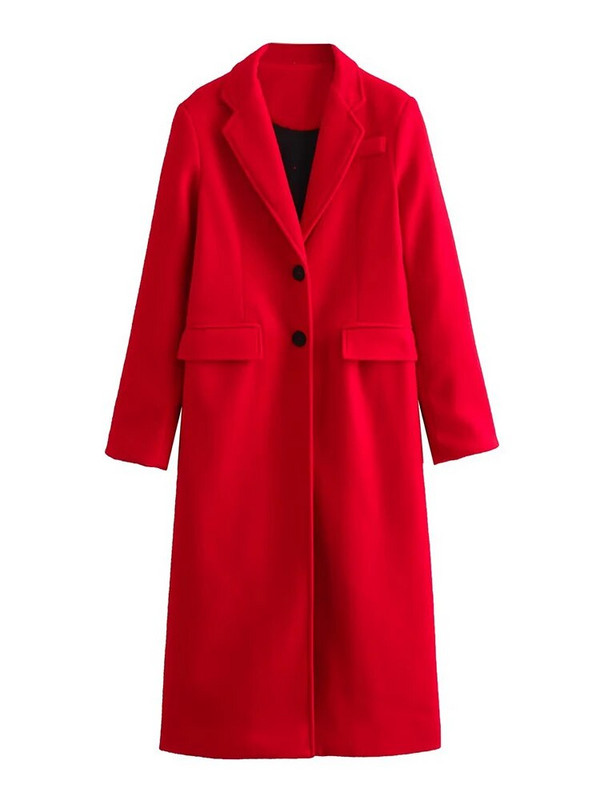 TRAF Modne ženske jednobojne jakne Kaputi 2023. Vintage uredske ženske jakne s jednim kopčanjem Ženska ležerna gornja odjeća s urezanim džepovima