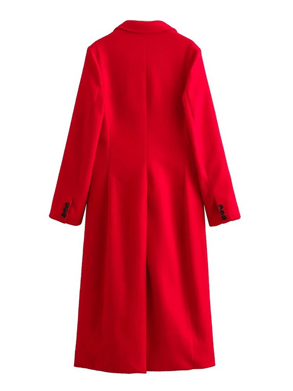 TRAF Modne ženske jednobojne jakne Kaputi 2023. Vintage uredske ženske jakne s jednim kopčanjem Ženska ležerna gornja odjeća s urezanim džepovima