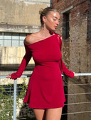 JULISSA MO 2023 suvine seksikas õlakateta pikkade varrukatega õõnsa minikleit naistele sidemega õhuke õlakleit peoõhtu