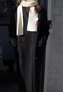 Korejski ženski zimski dugi vuneni kaput jakna Ženski vuneni kaput dugih rukava s dvostrukim kopčanjem