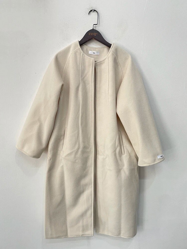 [EWQ] Lihtne Mitu värvi Pruun Beež Must Villane Kahepoolne kašmiirmantel Pealisriided 2023 Sügis Talv Uus 16U5541