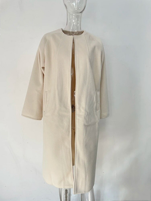 [EWQ] Lihtne Mitu värvi Pruun Beež Must Villane Kahepoolne kašmiirmantel Pealisriided 2023 Sügis Talv Uus 16U5541