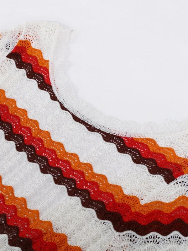 Naiste elegantne triibuline seljata silmkoeline maksikleit Naistele laienev pikkade varrukatega kaelusega kleidid 2023. aasta suvised naiste tänavavestid