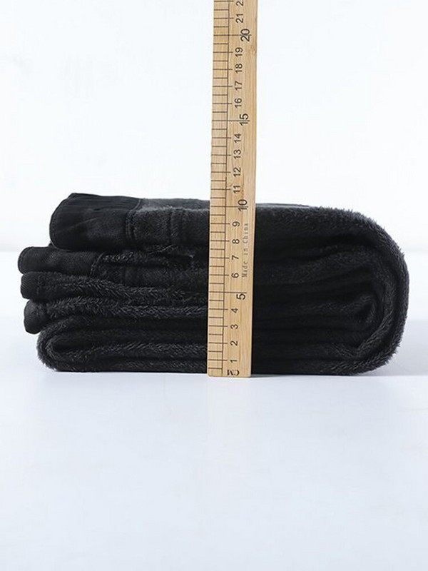 Paksud kitsad lõhestatud teksapüksid kõrge vöökohaga soojad Vaqueros korea vabaaja Pantalones Winter Plus sametvoodriga nööbiga teksad