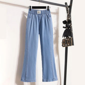 Jääsiidist õhukesed teksad, laia säärega kärbitud püksid 2023. aasta suvi, uued ülisuured naiste lahtised kõrge vöökohaga teksapüksid