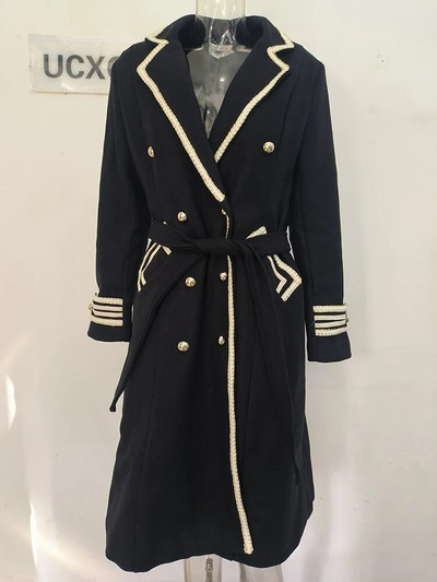 UCXQ Korea šikk villane mantel naiste villane jakk, sügis 2023, talv paks kaherealine kontoriülerõivaste mantel A4074