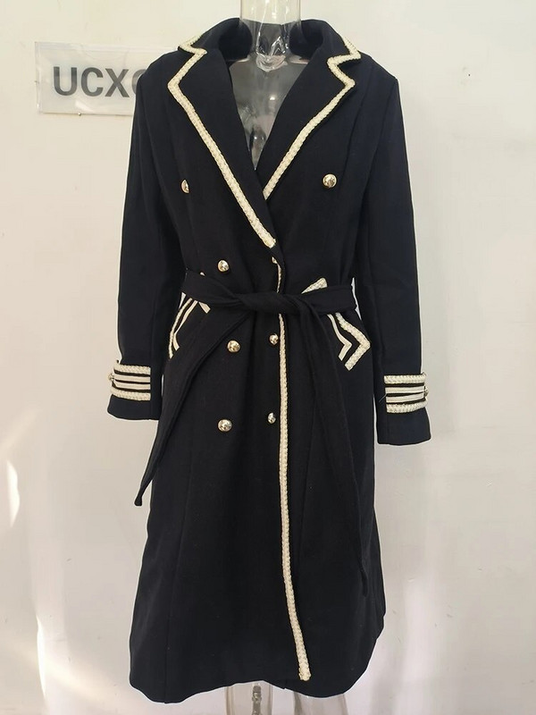 UCXQ Korea šikk villane mantel naiste villane jakk, sügis 2023, talv paks kaherealine kontoriülerõivaste mantel A4074