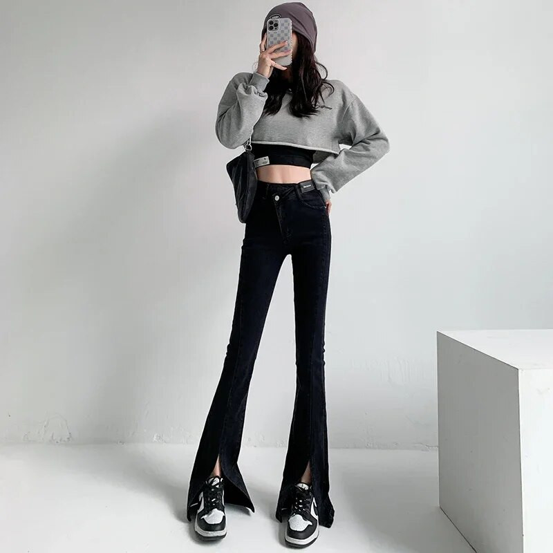 ZOENOVA Flare Jeans Naiste madala vöökohaga püksid Vintage Esteetilised Denim Püksid Tänavarõivad Mom Casual Korea Fashion Cyber Y2k Jean