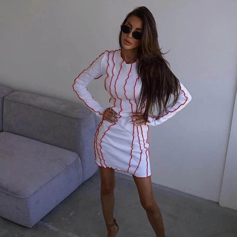 Naiste mood kevad-sügisne lapiline ümmargune kaelus pikkade varrukatega kleit kevad-sügispeo lühike/pikk kehakleit