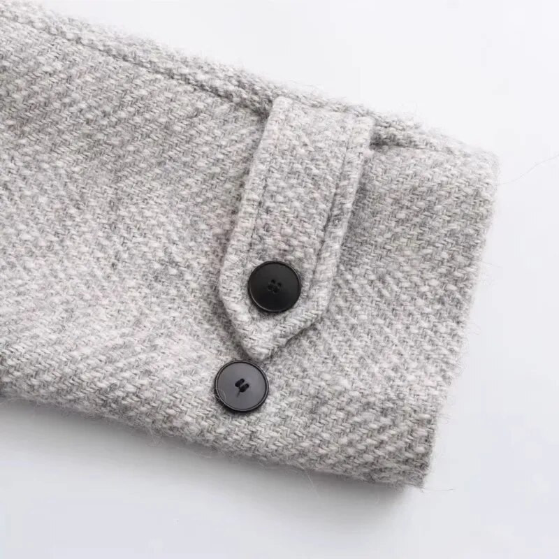 2024. aasta uus naistemoodne üherealine toimne mantel Naiste vabaaja ülisuure pikkade varrukatega mantel Elegance kontorinaiste välisrõivad