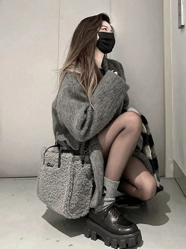 Lautaro sügistalvhall must soe pehme villane bleiser naiste pikkade varrukatega üherealine Korea mood Uus mantlid ja jakid