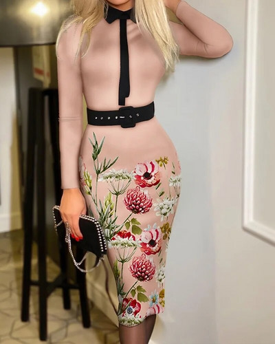 Novo ležerno odijelo Košulja dugih rukava s reverom u boji, dvodijelni komplet ležernih hlača