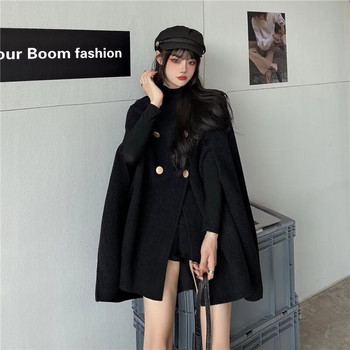 Φθινοπωρινό Χειμώνα Plus Size Γυναικείο παλτό Μάλλινο υφασμάτινο μανδύα Φαρδύ πανωφόρι Γυναικείο Υψηλής ποιότητας 2022 Manteau Femme Hiver Oversize