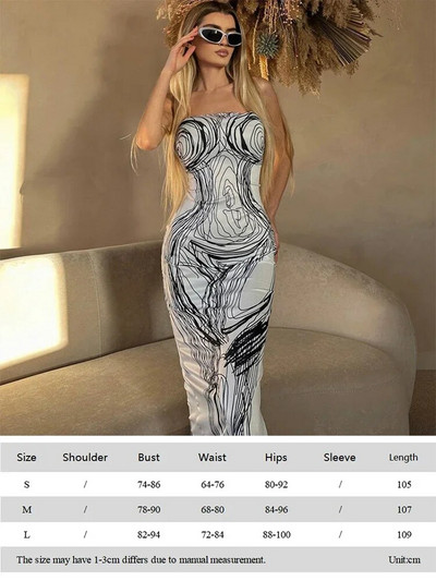 WeiYao svītraina apdruka bez aizmugures garām piedurknēm Maxi Bodycon kleita 2023. gada pavasara rudens sievietēm Sexy O kakla izdilis garas kleitas kluba ballīte