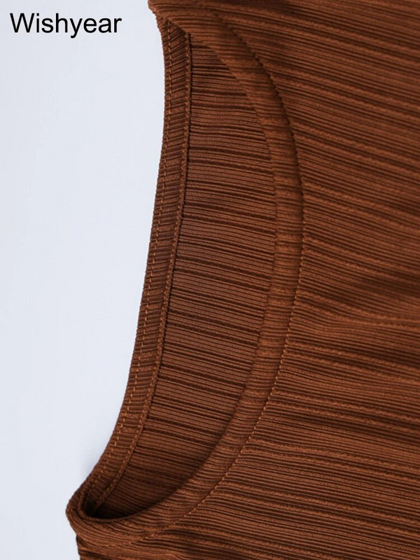 Eleganta, viengabalaina adīšanas rievotas vakarkleitas sievietēm Apģērbs 2023. gads ar garām piedurknēm ar kaklu biroja maksikleitu klubs Sieviešu dzimšanas diena