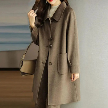 Γυναικεία μάλλινα παλτό Σακάκια πέτο Μάλλινη ζακέτα μακρυά γυναικεία παλτό 2023 New Ins Casual Commuter Πανωφόρι Streetwear
