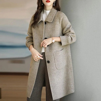 Γυναικεία μάλλινα παλτό Σακάκια πέτο Μάλλινη ζακέτα μακρυά γυναικεία παλτό 2023 New Ins Casual Commuter Πανωφόρι Streetwear