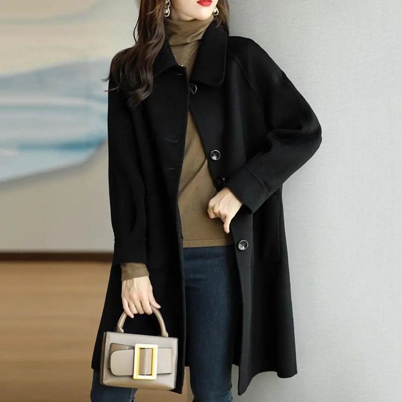 Ženski vuneni kaputi Jakne Vuneni kardigan na preklop Dugački kaput za žene 2023. Novo Ins Ležerni kaput na posao i posao Ulična odjeća