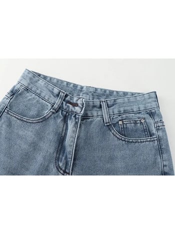 Flare Jeans Παντελόνι Γυναικείο Vintage Φιόγκος Ripped Hollow Out Γυναικείο ψηλόμεσο Harajuku Fashion Stretch τσέπη φαρδύ τζιν παντελόνι