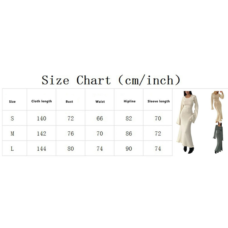 šik i elegantna ženska pletena haljina s dugim rukavima i kravatom bez leđa, s okruglim izrezom, jednobojna duga haljina s volanima Odjeća za plažu