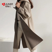 Mood, sügis, talv korea villased mantlid, naiste kapuutsiga kašmiir, lahtise õmblusega tasku lahtine jope pikkade varrukatega ühevärviline tuulejakk