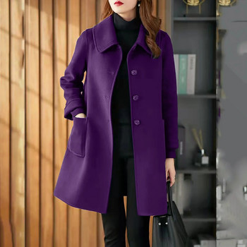 Офис дамско темпераментно дамско палто Ежедневно дизайнерско усещане за яка със стойка, плътно палто Топло ветроустойчиво яке палто женское