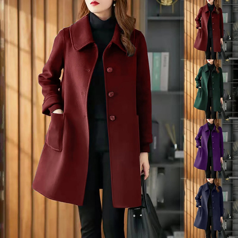 Kontori Daamide Temperament Naiste mantel vabaaja disainiga Sense Stand krae Solid Mantel soe tuulekindel jope пальто женское