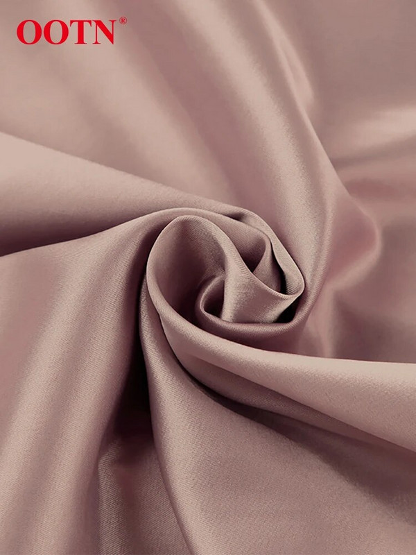 OOTN valge üherealine elegantne kleit naistele peokleit kõrge vöökohaga satiinist pikk kleit šikk Midi kleidid, latern varrukas 2022