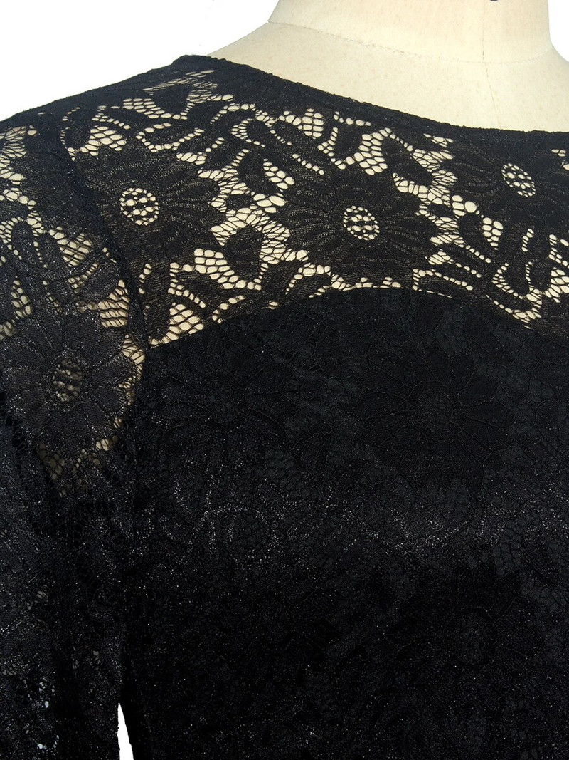 Suures suuruses peokleidid pulmakülalistele naiste 2023. aasta kevadsuve pikkade varrukatega pitsiline lilleline läbinägelik elegantne kehakleit