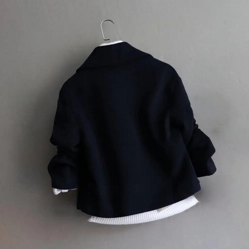 Ženski zimski kaput s dugim rukavima, jednobojni kardigan s dva gumba za zagrijavanje, labava jesenska jakna s debelim urezima i ovratnikom za van