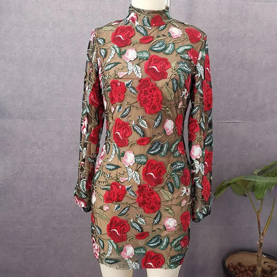 Lilletikandid Elegantne luksuslik naiste minikleit, poolkõrge kraega pikkade varrukatega kleidid 2023. aasta kevadõhtupeol Lady Vestido