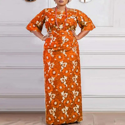 2023 VONDA Maxi pikk kleit naiste suvine peokleit, pikkade varrukatega, trükitud pits Vestidos elegantne rüü, vintage satiinist päikesekleit
