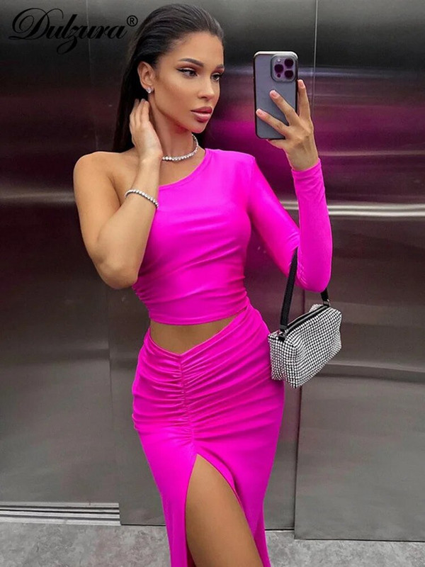 „Dulzura“ ilgomis rankovėmis, viename petyje, „Maxima“ suknelė, iškirpta, iškirpta, „Bodycon“ seksualus išleistuvių vakarėlis Elegantiškas vakarinis Y2K drabužių gimtadienis