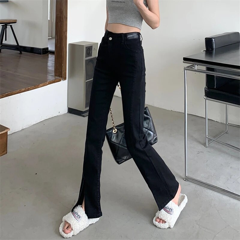 Uued Korea moed vabaajarõivad, naiste teksapüksid naiste vanad tänavarõivad OL kõrge vöökohaga naiste teksad dropshipping VAH6201